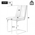 Velvet Dining Chair Set of 2 Diamond Back Silver Legs - Grey