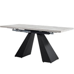 Telescopic Dining Table Extendable 99-159cm Pedestal Legs - Grey