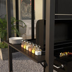 Grill Pavilion, Double Roof Windproof Shelves UV Protection, Dark Grey Steel
