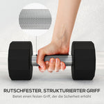 Dumbbell Set 20 kg, Non-Slip, Metal Black