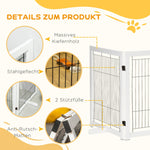 Wooden Dog Gate, Safety Gate, 305 x 35.5 x 82 cm, White Steel