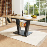 Telescopic Dining Table Extendable 118-157cm - Wood Color