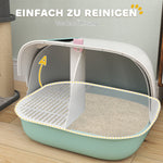 Cat Litter Box, Sieve, Closed, Plastic, Green