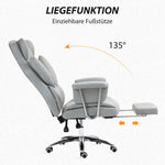 Office Chair, Ergonomic Swivel with Footrest, Light Grey