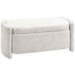 Bench, Upholstered Storage with Lid, Cream