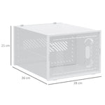 Shoe Boxes, 8-Pack Magnetic Door Plastic Storage, Transparent + White