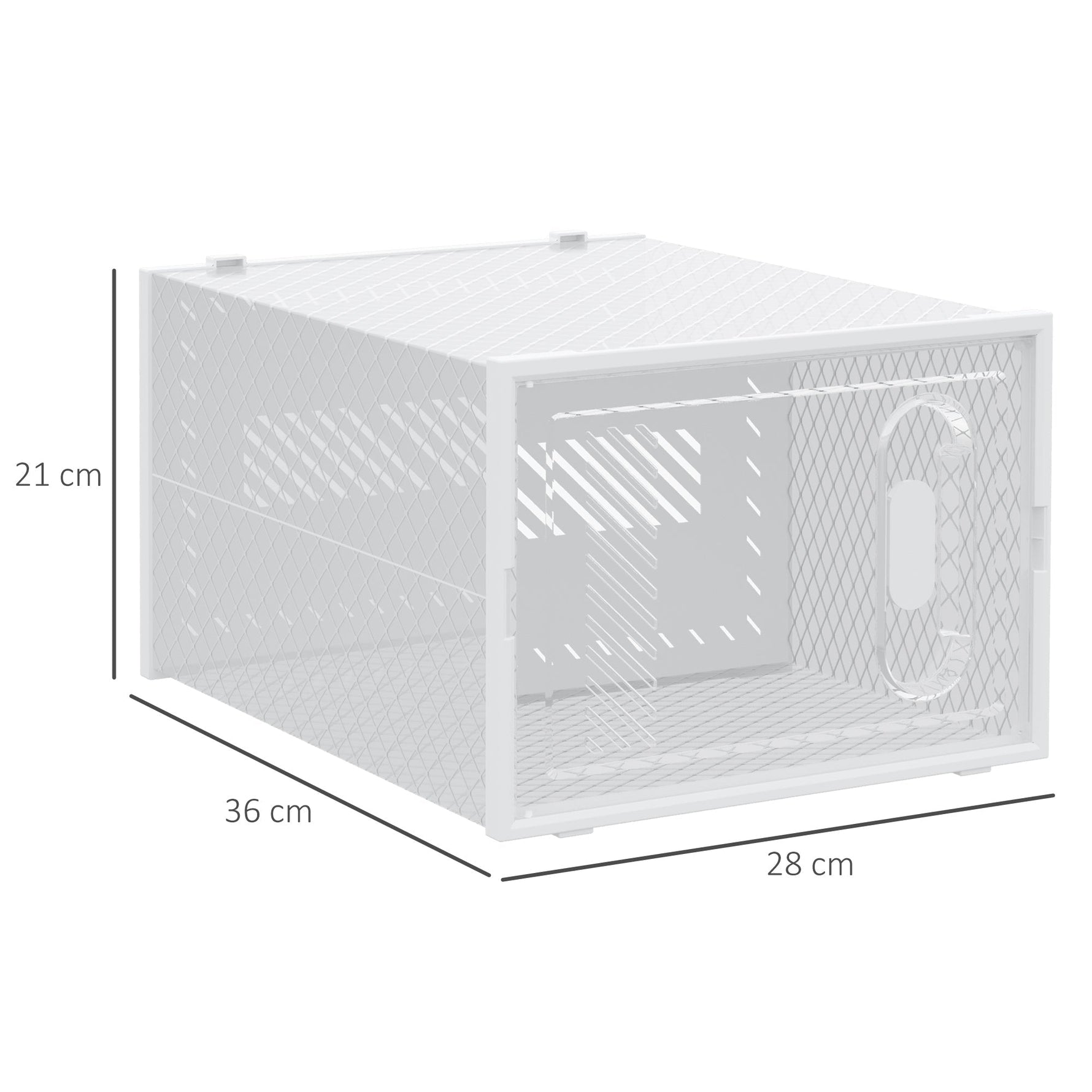 Shoe Boxes, 8-Pack Magnetic Door Plastic Storage, Transparent + White