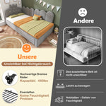 L-Shape Sofa Bed with Pull-Out Guest Bed and Crown Lattice Design, 90x200cm, Grey Velvet