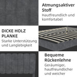 Modern Minimalist Upholstered Bed, Soft Headboard, 160x200 cm, Grey