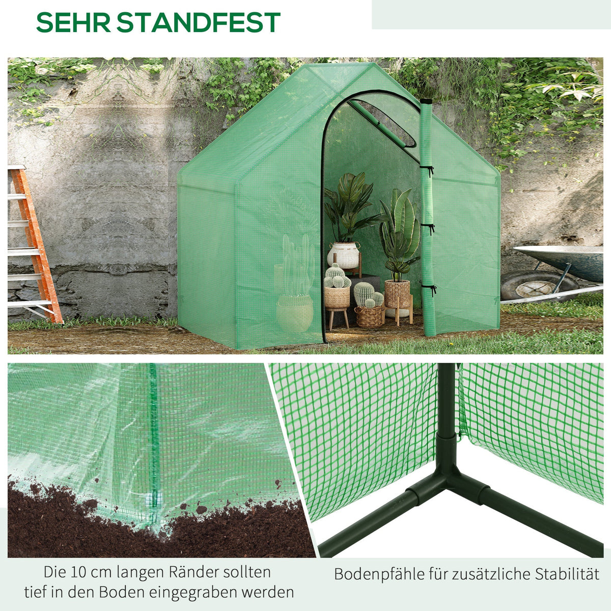 Foil Greenhouse, Tomato House 180x100x168cm with Window and Door, Steel/PVC Plastic