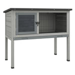 Rabbit Hutch Winterproof Hinged Roof 84x43x70 cm Fir Wood, Grey