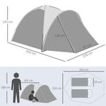 Camping Tent, Dome, 2-3 Person, Weatherproof, Grey