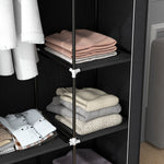 Fabric Wardrobe Folding 6-Compartment 103x43x162.5cm Non-Woven Black