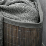 Laundry Basket 55L with Lid and Removable Bag, Grey Bamboo