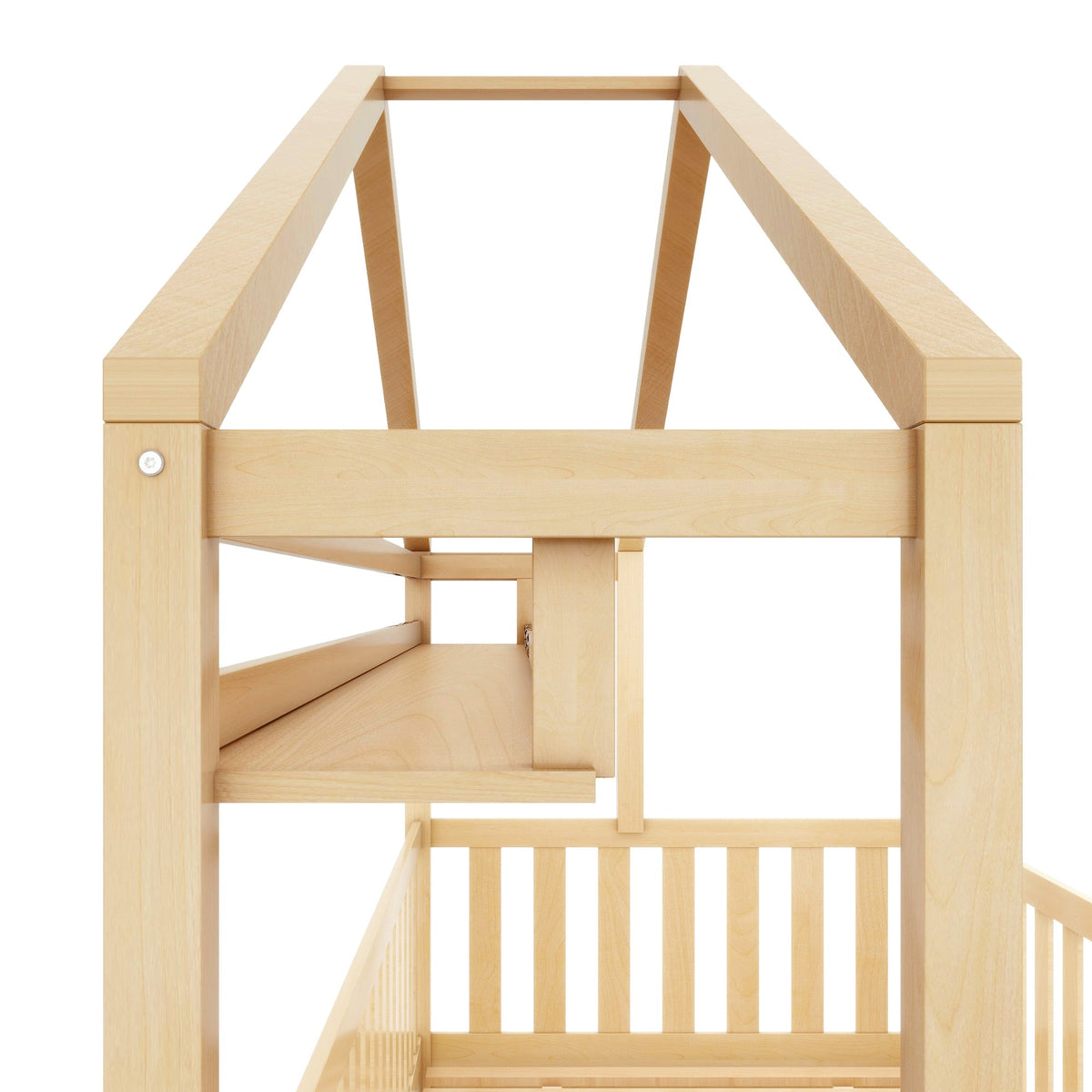 Children's House Bed 90x200cm with Drawers Slatted Base Pine Wood Natural