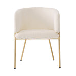 Dining Chair, Set of 6, Leisure and Dressing Chair for Living Room and Bedroom, Metal Legs, Imitation Rabbit Down Beige