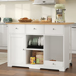 Kitchen Trolley, Mobile Serving Island Drawer Pet Food Area, White