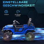 AIYAPLAY Kids Electric Car with Soft Suspension, Remote Control, LED Lights, Horn, 12V Motors, Plastic and Metal, Blue