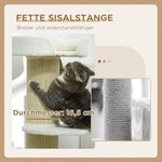 Cat Tree 91cm Play Tree with Cat Bed, Platform, Lamb's Wool Cream