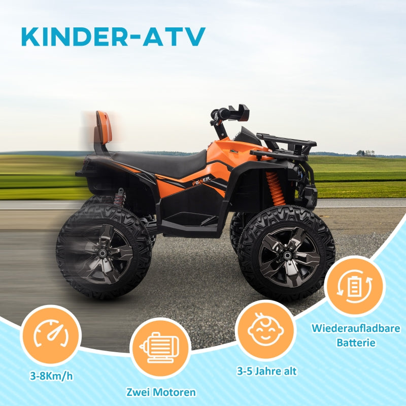 12V Children's Vehicle with MP3 Player and Headlights, Orange