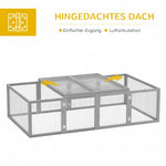 Small Animal Hutch, Outdoor Enclosure, Fir Wood, Grey