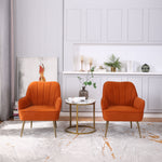 Lounge Chairs, Versatile Accent Seating (Set of 2), Orange Velvet