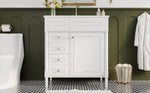 Bathroom Vanity Unit with Sink and 2 Storage Drawers, White