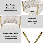 Swivel Dining Chair Set of 2 Metal Legs Luxury - Velvet Beige/Gold