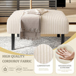 Premium Corduroy Stool - Metal Frame, Velour Cover - Corduroy