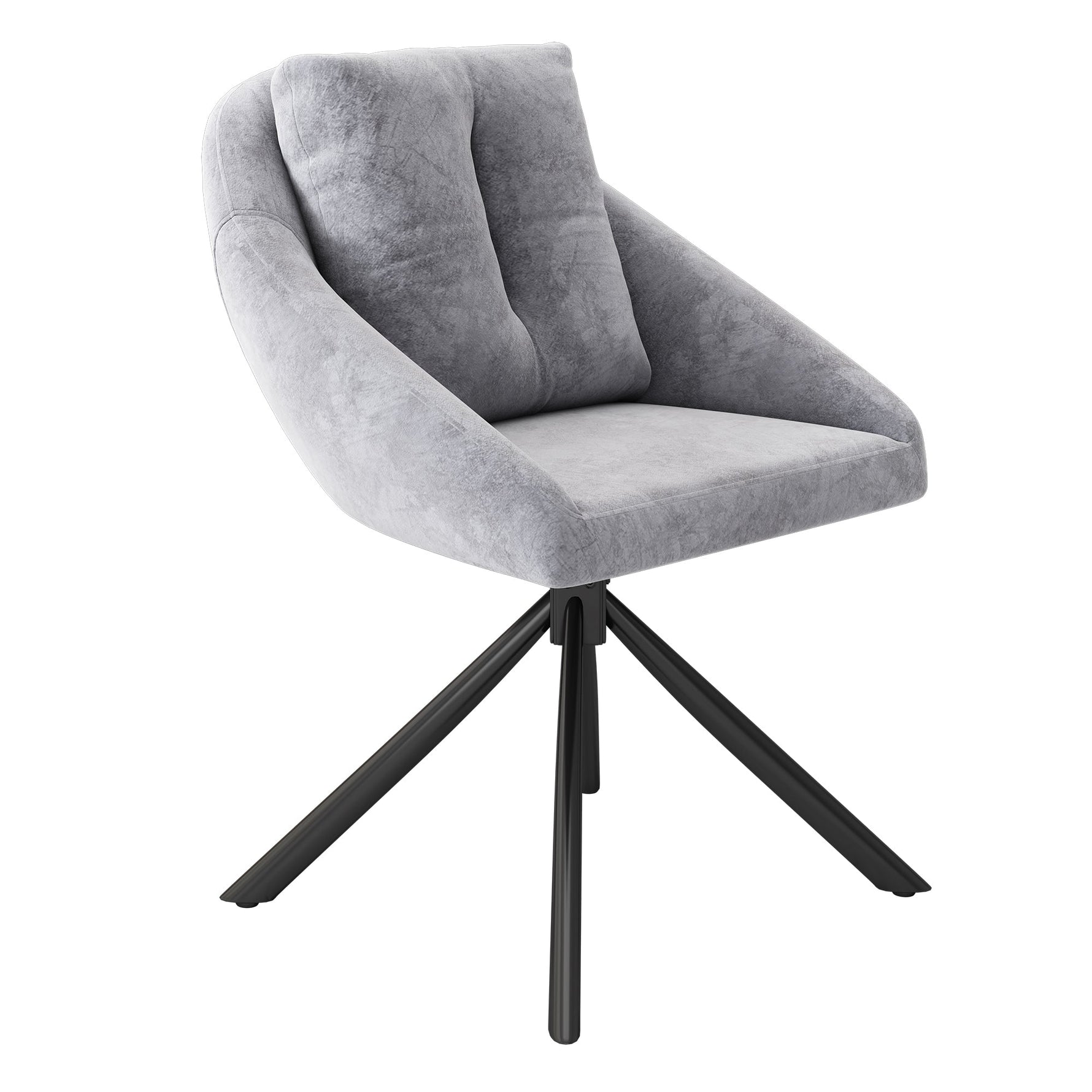 Swivel Dining Chair with Ergonomic Design and Breathable Fabric, Grey Velvet