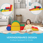 Soft Building Blocks for Climbing and Crawling, Various Shapes, Multicolored Faux Leather