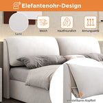 Upholstered Bed 140x200 Hydraulic Storage with 3 Drawers and Headboard, Velvet Beige