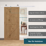 Sliding door fitting set 183 cm complete set carbon steel white
