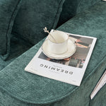 Comfortable Chaise Longue Sofa with Cushions and Side Pockets, Green