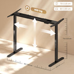 Height Adjustable Desk Frame Electric, 2 Motors, 3 Memory Control, Black
