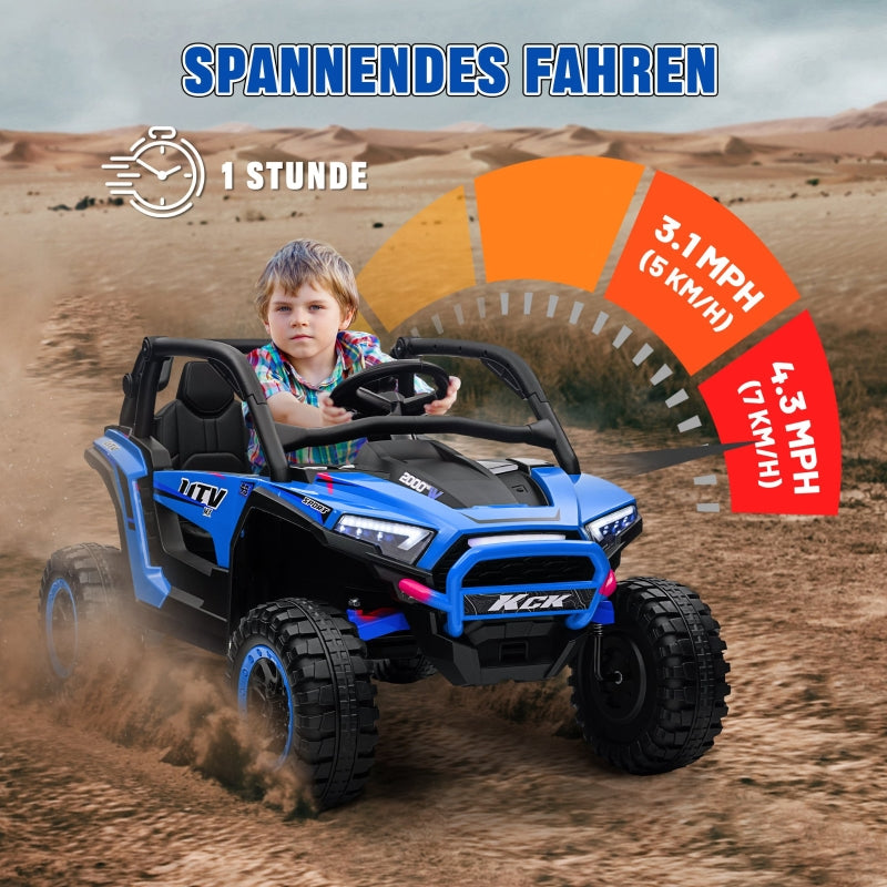 Kids' Electric UTV with 2-Seater and Remote Control, Blue