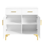 Modern sideboard with 2 doors and 2 drawers, metal