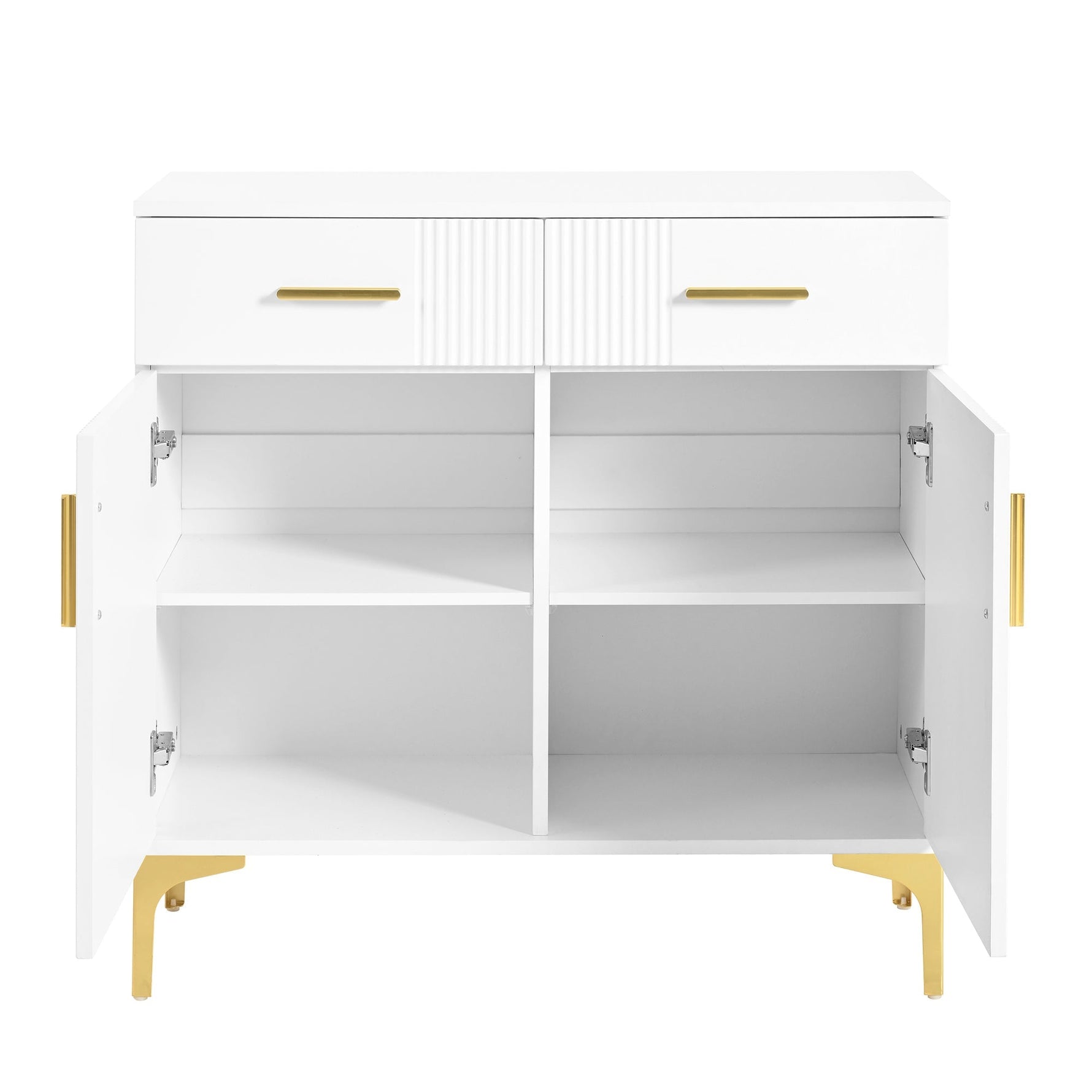 Modern sideboard with 2 doors and 2 drawers, metal