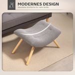 Footstool, Upholstered Stool, 120 kg Load Capacity, Light Grey