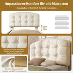 Upholstered Single Bed with Storage and Adjustable Headboard, 90x200cm, Beige Velvet