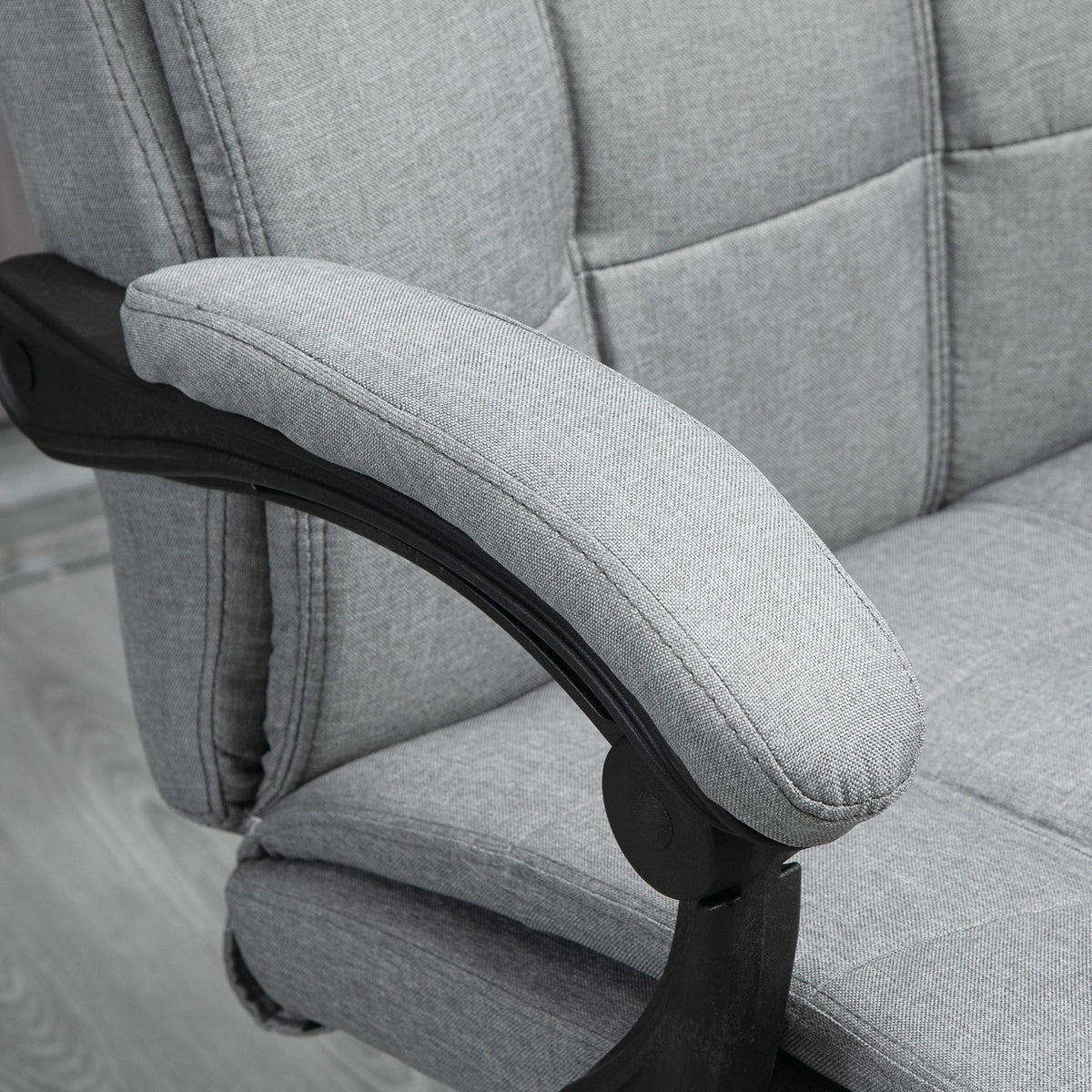 Office Chair Ergonomic Swivel Adjustable with Footrest, Linen