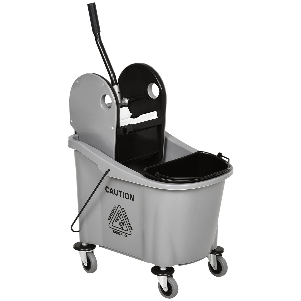 Cleaning Cart with Wringing Device, 36 Liters, Grey