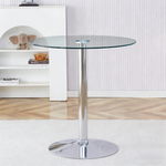 Modern Glass Beam Table Minimalist Ø89cm 92cm High