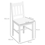 Dining Chairs, Set of 2 Solid Wood, White