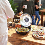 Electric Pizza Oven, 430℃, 1200W, 30cm Stone Plate, Stainless Steel, Black