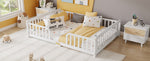 Floor Bed 140x200 cm with Safety Railings - Pine Wood, White