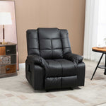 Electric Massage Chair Recliner Faux Leather Wood Steel Black