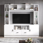 TV Wall Unit Set 180x170cm Display Cabinet 2 Cabinets 2 Drawers for 60" TV - White