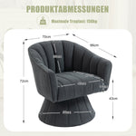 360° Swivel Chair with Ergonomic Cushions and Armrests, Dark Grey