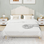 Modern Soft Bed 160x200cm Comfortable Headboard - Beige